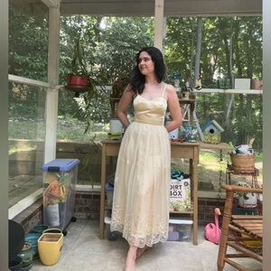 Vintage hand made satin and lace dress